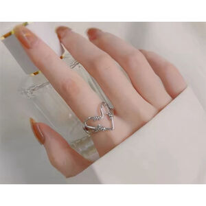 NEW Large‎ Women’s Barbwire Heart 925 Sterling Silver Ring, Adjustable